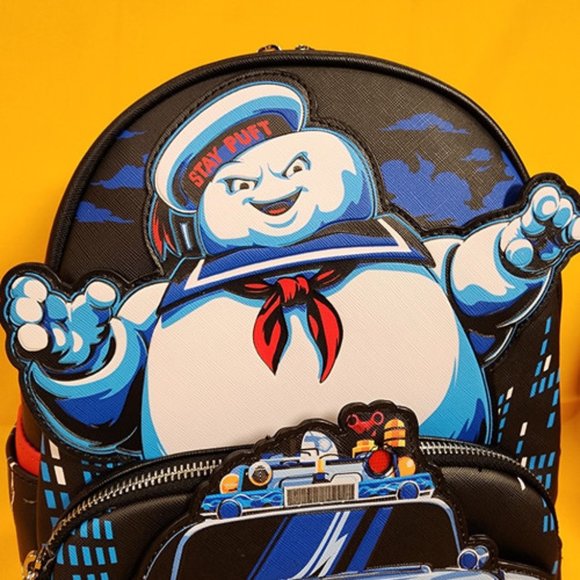 Loungefly Ghostbusters Stay Puft Man Chasing Ecto - 1 Light UP Mini Backpack NEW - Picture 2 of 15